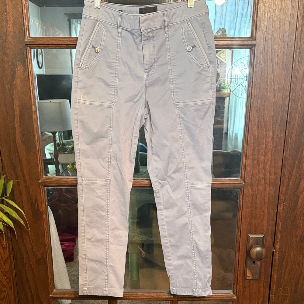 White House Black Market Pret A Jet Slim Ankle Pants High‎ Rise Blue Grey Size 4